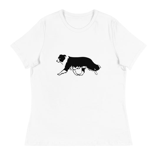 Border Collie Moving Women's Relaxed T-Shirt
